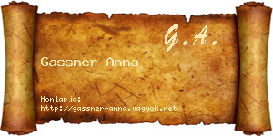Gassner Anna névjegykártya